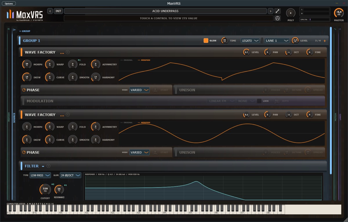 The MaxVRS synthesizer